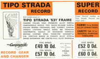 Tipo Strada Record & Super Record